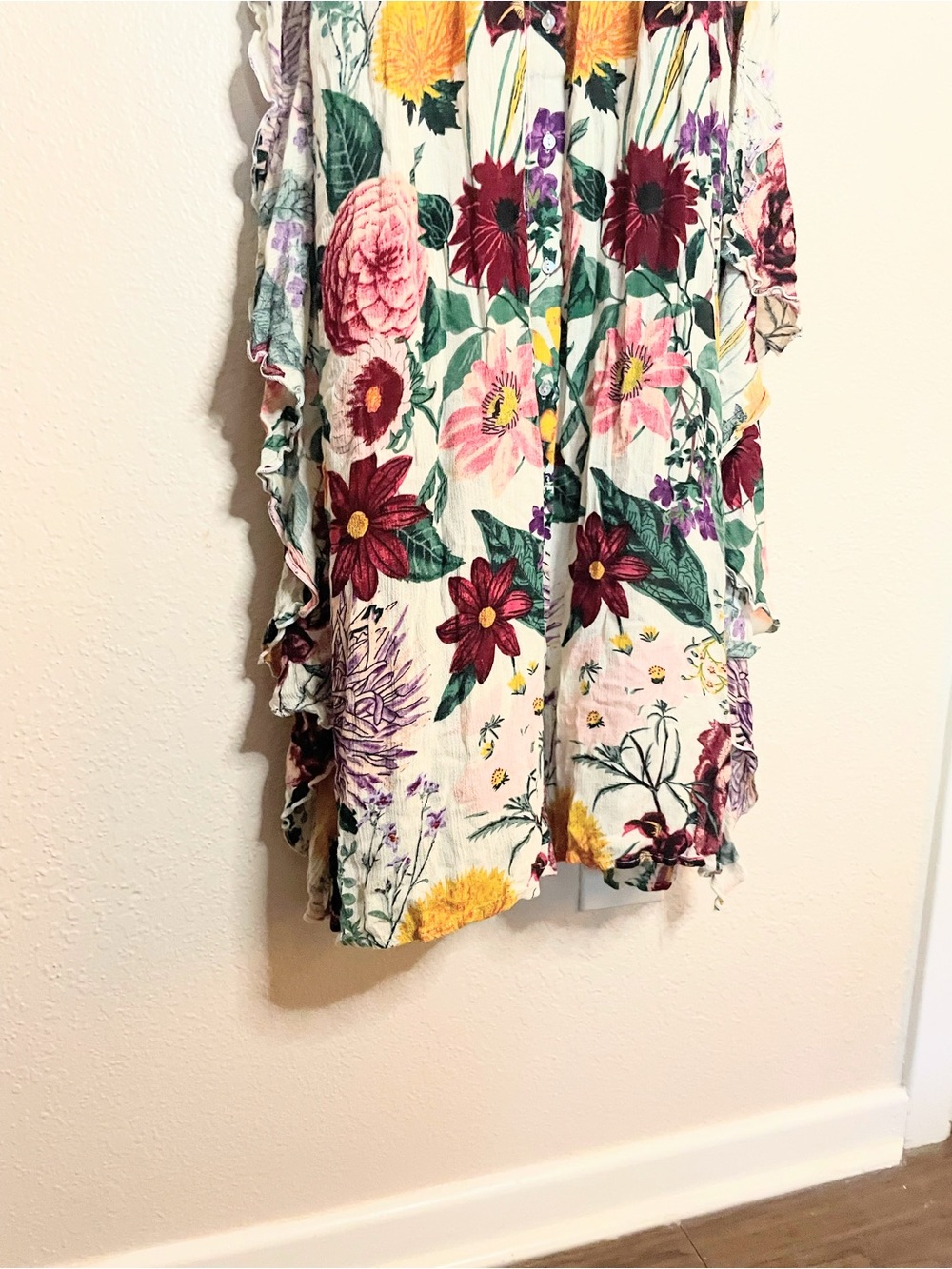 Free People Bonita Floral Ruffle Midi Dress XS - Picture 5 of 14